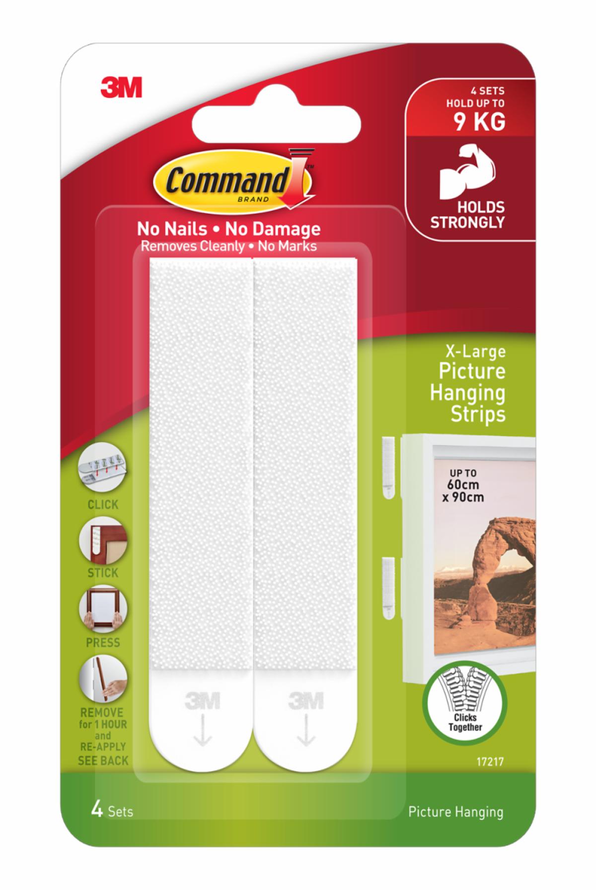 3M™ Command™ Picture Hanging Strips XLarge 17217ES, White, 24 Pac/CV
