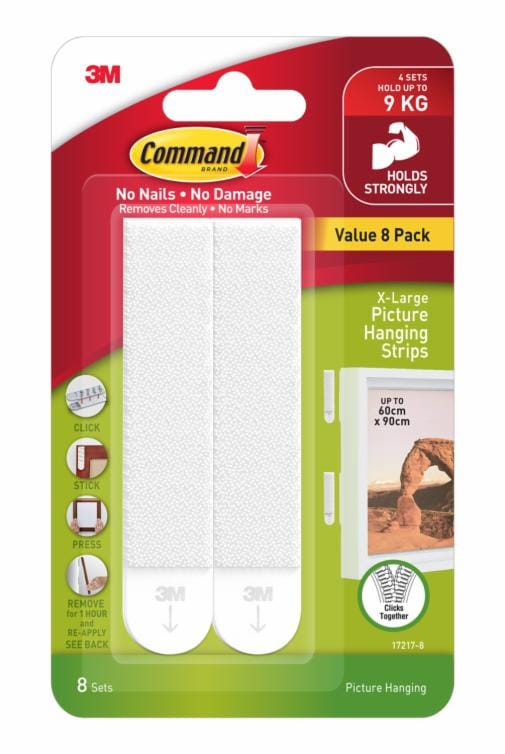 Command™ Picture Hanging Strips 17217-8, White, X-Large, Value Pack