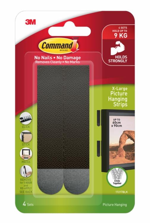 Command™Picture Hanging Strips 17217BLK, Black, X-Large