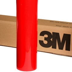 A roll of 3M Wrap Film 2080-HG13 High Gloss Hot Rod Red