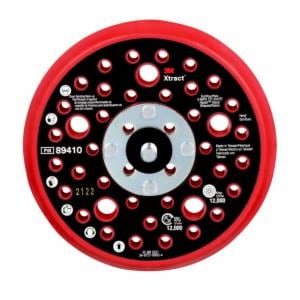 3M Xtract Back-up Pad, 89410, 5 in, Hard, Red, 10 ea/Caseimage