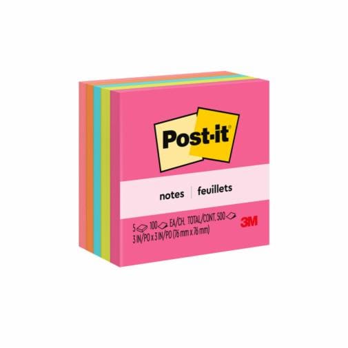 Post-it® Notes, 3 in. x 3 in., Poptimistic Collection, 5 Pads/Pack