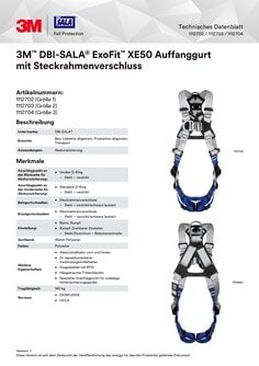 3M DBI-SALA ExoFit XE Series Auffanggurt 1112702_1112703_1112704 TDS - DE