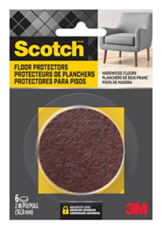 Packaging for Scotch(TM) Brand Floor Protectors. 6 in a pack.