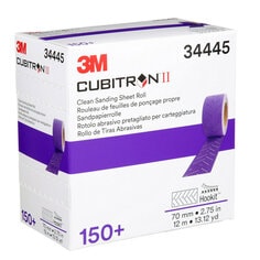 3M Cubitron II Hookit Clean Sanding Sheet Roll 34445, 150+ Grade, 70  mm x 12 m