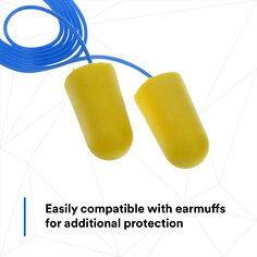 3M™ E-A-R™ TaperFit™ 2 Earplugs 312-1224, Corded, Large, Compatibility Earmuff