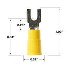 3M™ Scotchlok™ Block Fork Vinyl Insulated Yellow Terminals, MV10-6FBX, 12-10 AWG Yellow