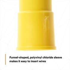 Funnel-shaped, polyvinyl chloride sleeve makes it easy to insert wires