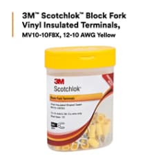 3M™ Scotchlok™ Block Fork Vinyl Insulated Yellow Terminals, MV10-10FBX, 12-10 AWG Yellow