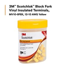 3M™ Scotchlok™ Block Fork Vinyl Insulated Yellow Terminals, MV10-8FBX, 12-10 AWG Yellow