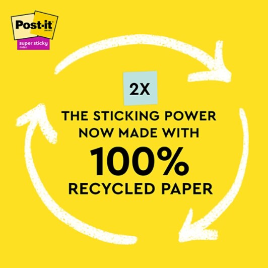 Enhanced image with 2X and 100% Recycled Paper statement