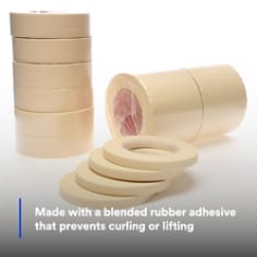Made with a blended rubber adhesive that prevents curling or lifting