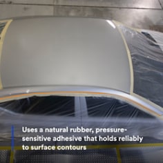 Uses a natural rubber, pressure-sensitive adhesive that holds reliably to surface contours