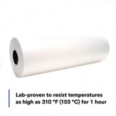 Lab-proven to resist temperatures as high as 310 °F (155 °C) for 1 hour