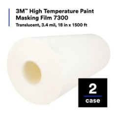 3M High Temperature Paint Masking Film 7300, Translucent, 3.4 mil, 18 in x 1500 ft