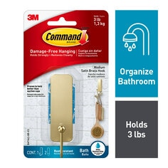 Command™ Twin Blade Squeegee w/Bath Hook & Strip, BATH24-ES