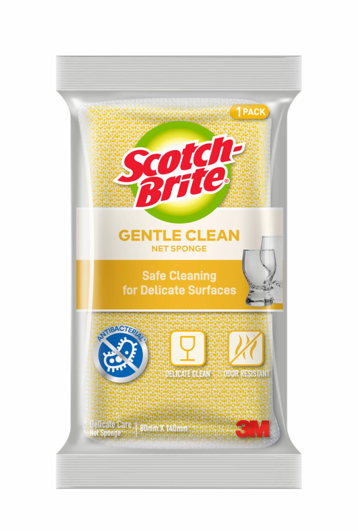 ScotchBrite® Gentle Clean Antibacterial Net Sponge, 80 mm x 140 mm, 96