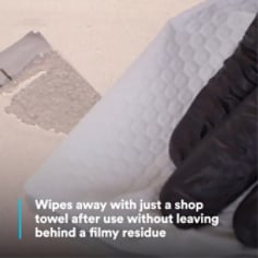 Wipes away with just a shop towel after use without leaving behind a filmy residue