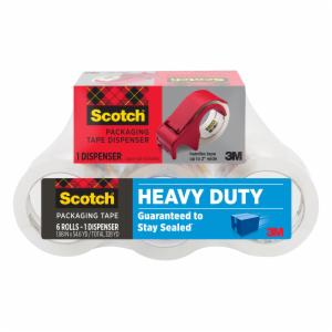 Scotch Heavy Duty Shipping Packaging Tape, 3850-6-DP3, 1.88 in x 54.6 yd (48 mm x 50 m), 6 rolls of 3850 plus 1 DP-300 dispenser image Scotch Heavy Duty Shipping Packaging Tape, 3850-6-DP3, 1.88 in x 54.6 yd (48 mm x 50 m), 6 rolls of 3850 plus 1 DP-300 dispenserimage