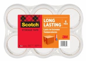 Scotch Long Lasting Storage Packaging Tape 3650-6, 1.88 in x 54.6 yd (48 mm x 50 m), 6 rolls/pack – 6 packs/caseimage
