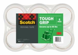 Scotch Tough Grip Moving Packaging Tape, 3500-6-ESF, 1.88 in x 54.6 yd (48 mm x 50 m), 6 Rolls/pack, 6 packs/case image Scotch Tough Grip Moving Packaging Tape, 3500-6-ESF, 1.88 in x 54.6 yd (48 mm x 50 m), 6 Rolls/pack, 6 packs/caseimage
