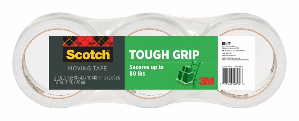 Scotch Tough Grip Moving Packaging Tape 3500-40-3