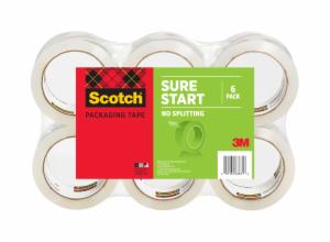 Scotch Sure Start Packaging Tape, 3500-6 1.88 in x 54.6 yds (48 mm x 50 m) image Scotch Sure Start Packaging Tape, 3500-6 1.88 in x 54.6 yds (48 mm x 50 m)image