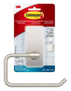 Command Shower Caddy Satin Nickel with Water Resistant Command Strips, Bathroom Organizer, Holds Up to 6.5 lbs