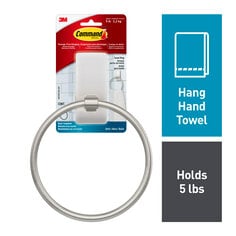 Command™ X-Large Satin Nickel Triple Hook, 1 Hook 3 Strips