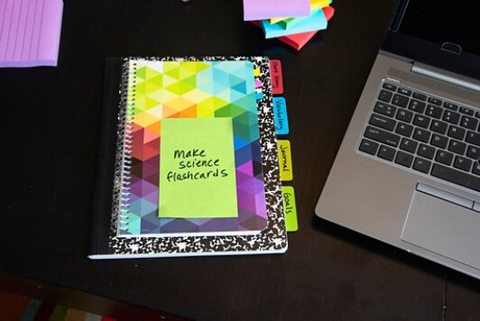 Post-it® Super Sticky Notes on a desk