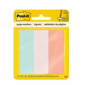 Post-it Page Markers 5487, 7/8 in x 2-7/8 in Neon 100sht/pd, 3pd/pk, 100% PEFC, SGSCH-PEFC-COC-110078image