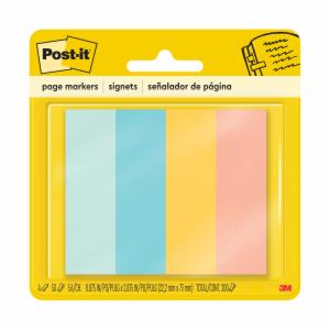 Post-it Page Marker 671-4AF, Assorted Colors, 7/8 in x 2 7/8 in x (22.2 mm x 73 mm), 100% PEFC, SGSCH-PEFC-COC-110078image