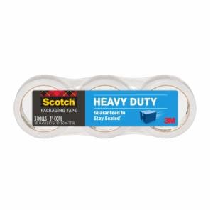 Scotch Heavy Duty Shipping Packaging Tape 3850-3, 1.88 in x 54.6 yd. (48 mm x 50 m), 3/Pack image Scotch Heavy Duty Shipping Packaging Tape 3850-3, 1.88 in x 54.6 yd. (48 mm x 50 m), 3/Packimage