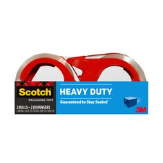 Scotch Heavy Duty Shipping Packaging Tape 1.88 in x 54.6 yd, 2 Rolls with Dispensers/Pack