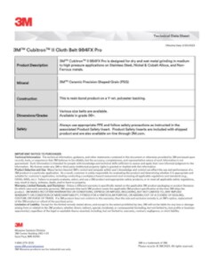 3M Cubitron II Cloth Belt 984FX Pro Technical Data Sheet.pdf