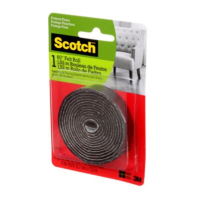 A Scotch Easy Cut Felt Roll SP831-NA, Brown, 1/2 in x 60 in (1.27 cm x 152.40 cm)