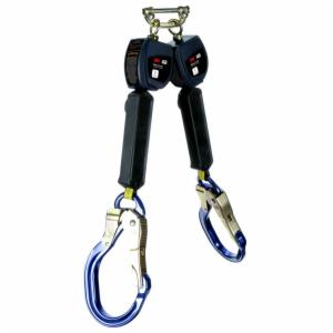 3M™ DBI-SALA Nano-Lok Personal Twin-Leg Self Retracting Lifeline, Web Aluminum Rebar Hook, 3100553, Blue, 6 ft., Class 1, ANSIimage