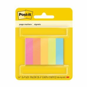 Post-it Page Markers 670-5AF, 0.5 in x 1.75 in (12.7 mm x 44.4 mm), 100% PEFC, SGSCH-PEFC-COC-110078image
