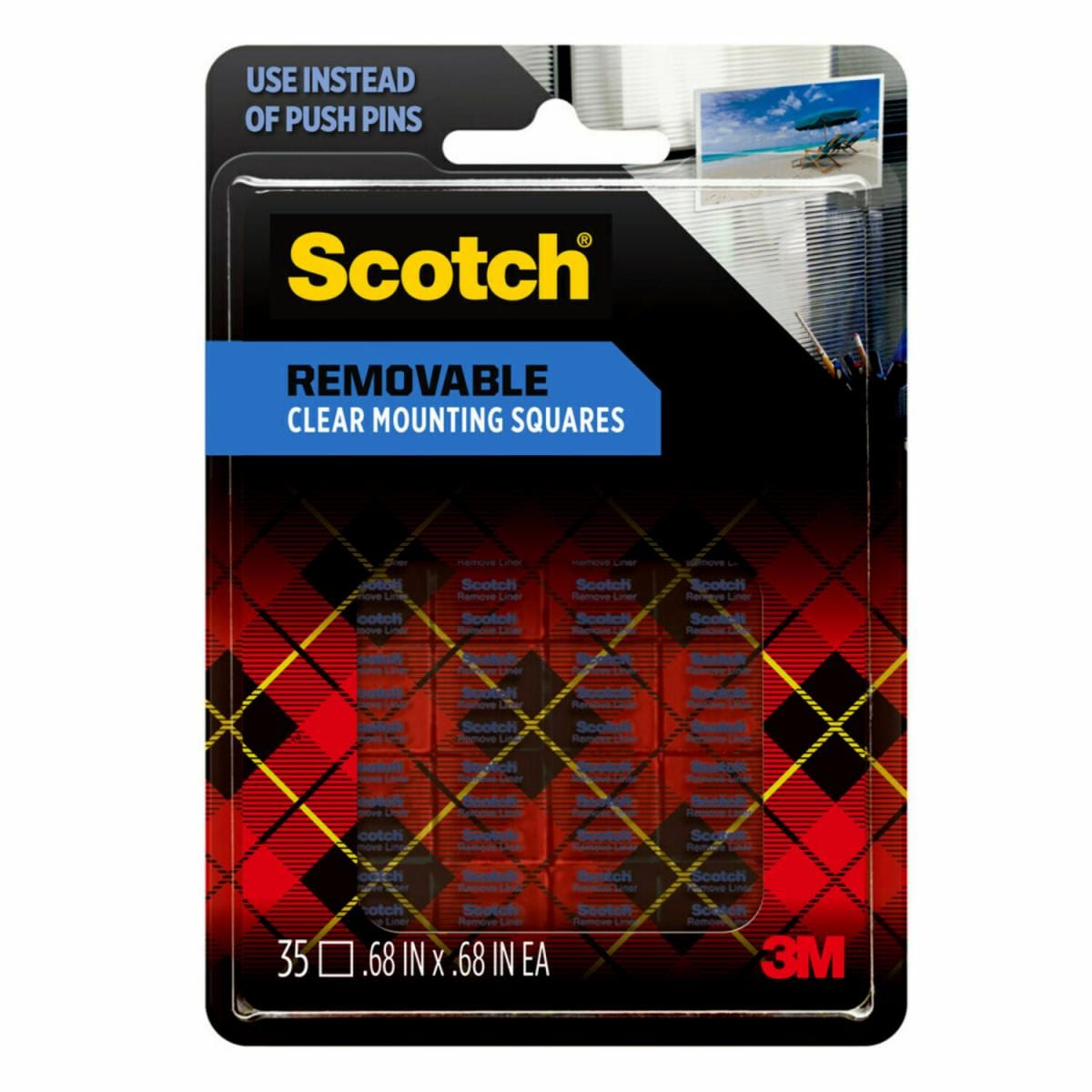 Scotch Removable Clear Double-Sided Mounting Squares 859S