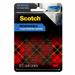 Scotch Removable Clear Double-Sided Mounting Squares 859S, 11/16 in x 11/16 in (1.7 cm x 1.7 cm)image