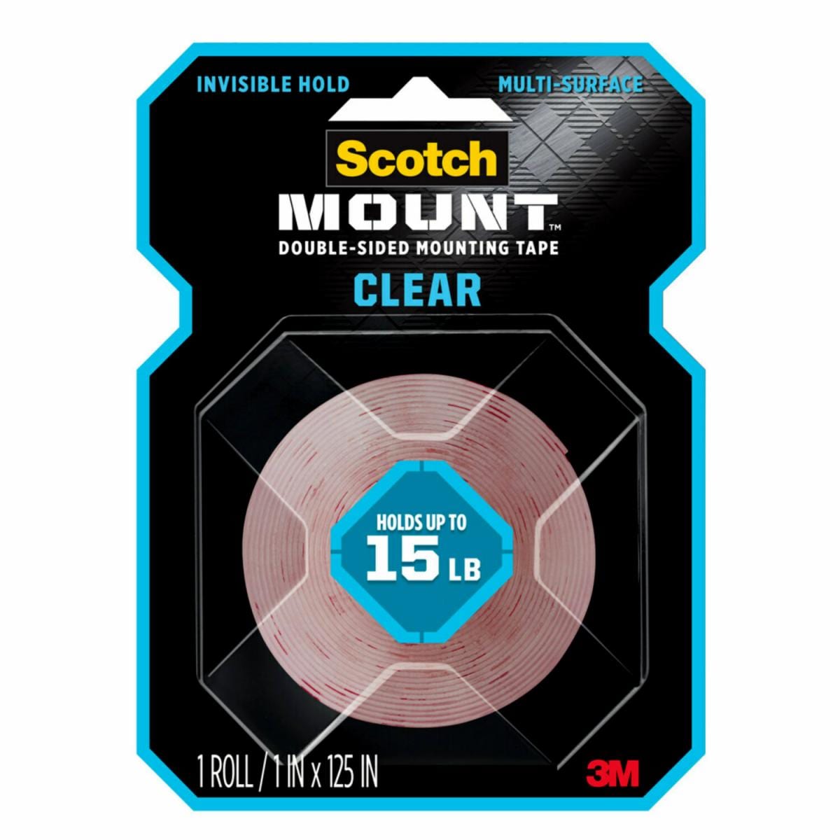 Scotch-Mount Clear Double-Sided Mounting Tape 410H-MED
