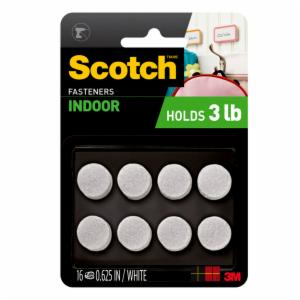 Scotch Indoor Fasteners RF7060, 5/8 in (15,8 mm) DIAM EA White image Scotch Indoor Fasteners RF7060, 5/8 in (15,8 mm) DIAM EA Whiteimage