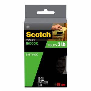 Scotch Indoor Fasteners RF4741, 3/4 in x 5 ft (19,0 mm x 1,52 m) Black 1 Set of Strips image Scotch Indoor Fasteners RF4741, 3/4 in x 5 ft (19,0 mm x 1,52 m) Black 1 Set of Stripsimage