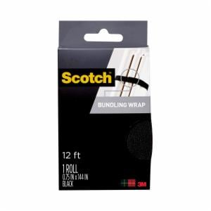 Scotch Bundling Wrap, RF3740, 0.75 in x 12 ft (19,0 mm x 3,6 m) Black image Scotch Bundling Wrap, RF3740, 0.75 in x 12 ft (19,0 mm x 3,6 m) Blackimage