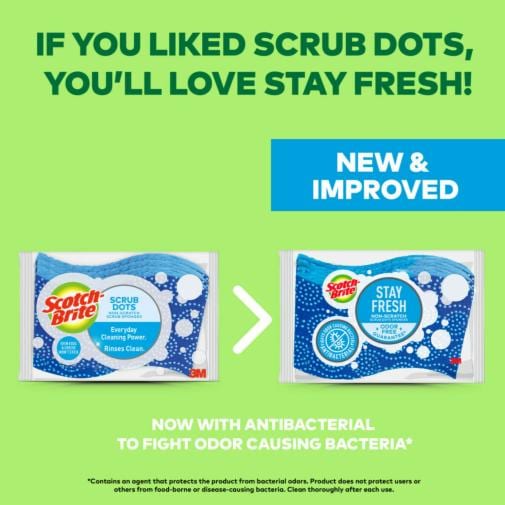 Scotch-Brite® Stay Fresh Non-Scratch Scrub Dots Sponges