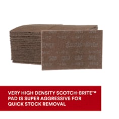3M Scotch-Brite Heavy Duty Hand Pad 7440. The 3M Scotch-Brite Heavy Duty Hand Pad 7440 is our most aggressive and durable hand pad. Its super dense construction makes it an excellent choice for your heaviest cleaning, deburring, and finishing applications. Base ID: B40066282, Pathfinder Project; UPC; Basic Content; Rich Product Card; PF23, Secondary Image 06