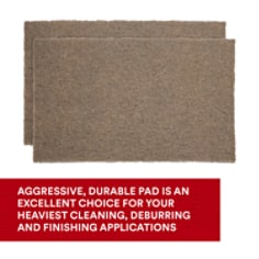3M Scotch-Brite Heavy Duty Hand Pad 7440. The 3M Scotch-Brite Heavy Duty Hand Pad 7440 is our most aggressive and durable hand pad. Its super dense construction makes it an excellent choice for your heaviest cleaning, deburring, and finishing applications. Base ID: B40066282, Pathfinder Project; UPC; Basic Content; Rich Product Card; PF23, Secondary Image 03