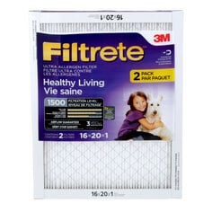 Filtrete Ultra Allergen Reduction Filter 2000DC-2PK-C, 16 in x 20 in x 1 in