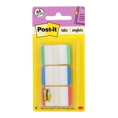 Post-it Durable Tabs 686L-GBR, 1 in. x 1.5 in. Green, Blue, Red 22 Tabs Pad