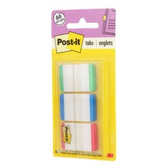 Post-it Durable Tabs 686L-GBR, 1 in. x 1.5 in. Green, Blue, Red 22 Tabs Pad